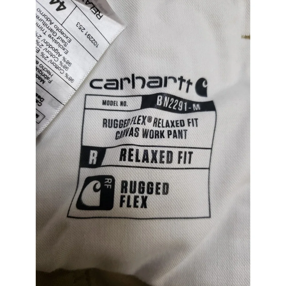 Carhartt Pants Canvas Mens 44x30 Rugged Flex Relaxed Fit Workwear
